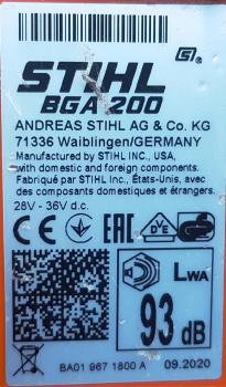 BGA 200 aus 09/2020 ohne Akku und Ladegerät