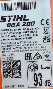 BGA 200 aus 11/2022 ohne Akku und Ladegerät