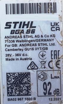 BGA 86 aus 12/2021 mit AP 500 S und AL 301