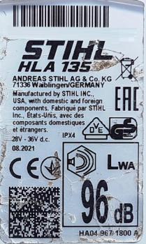 HLA 135  aus 09/2021 mit AP 500 S u. Ladegerät AL 301 (Neu)