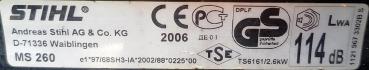 MS 260 C mit Kettenschnellspanner