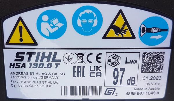 HSA 130 T aus 2023 inkl. AP 500 S und AL 301 mit Akkutasche und Anschlussleitung und Doppelschultergurt