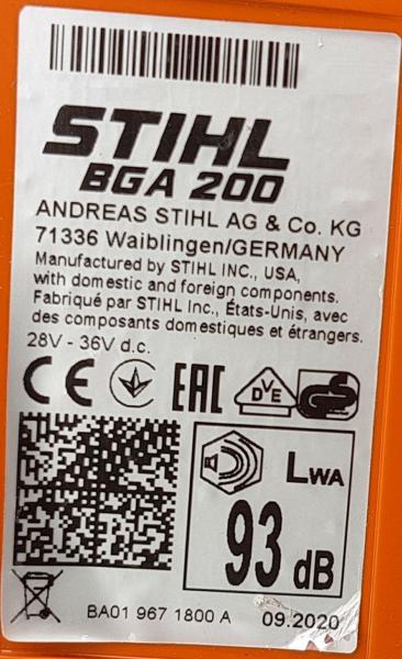BGA 200 aus 09/2020 ohne Akku und Ladegerät