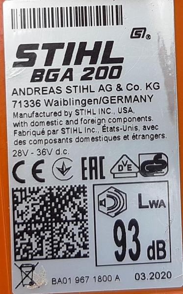 BGA 200 aus 2020 ohne Akku und Ladegerät