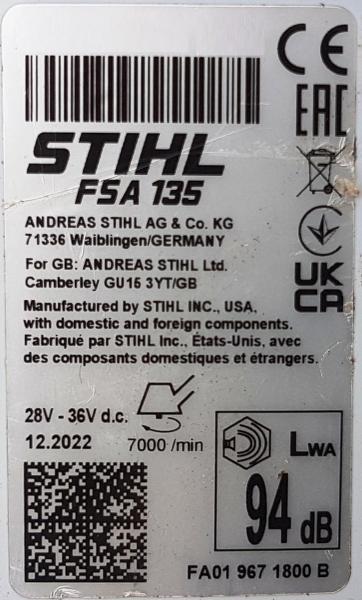 FSA 135 aus 12/2022 mit AP 500 S mit AL 301 (NEU)