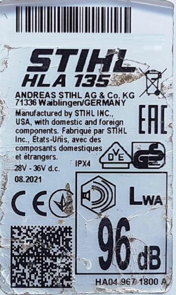 HLA 135  aus 09/2021 mit AP 500 S u. Ladegerät AL 301 (Neu)