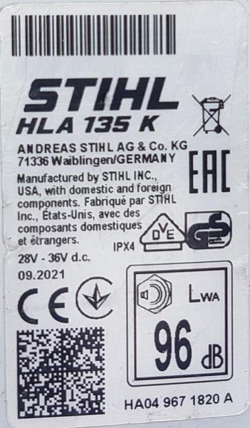 HLA 135 K aus 09/2021 mit AP 500 S u. Ladegerät AL 301 (Neu)