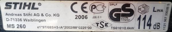 MS 260 C mit Kettenschnellspanner